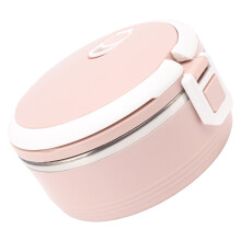 Thermal Lunch Box Stainless Steel Single Layer Portable Insulated Bento Box with Safety Buckle for Children Adult Pink
