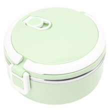 Thermal Lunch Box Stainless Steel Single Layer Portable Insulated Bento Box with Safety Buckle for Children Adult Green