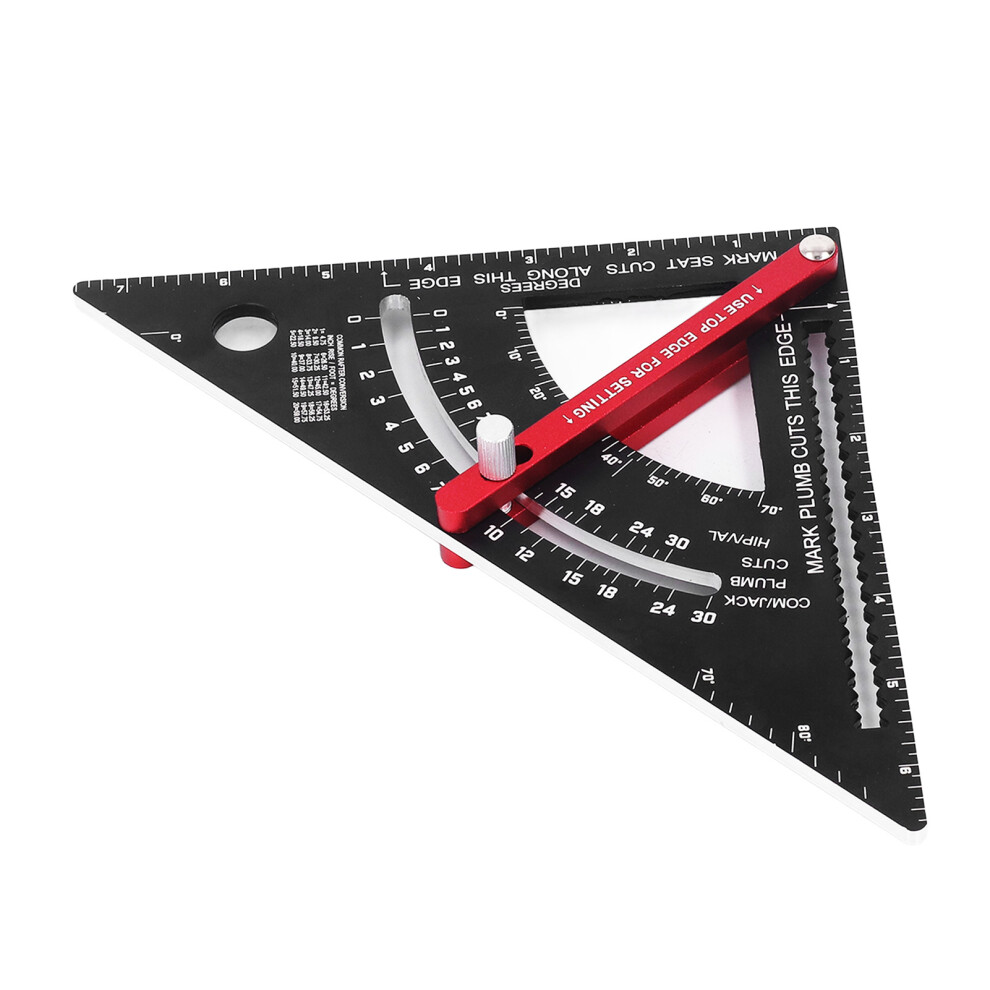Woodworking Triangle Ruler Aluminum Alloy Accurate Laser Scale Triangle Ruler With Goniometer 7In 4971317959304
