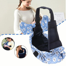 Baby Carrier Wrap Pure Cotton Fabric Breathable Multifunction Baby Sling Carrier Holder Bag for Outdoor Travel Blue