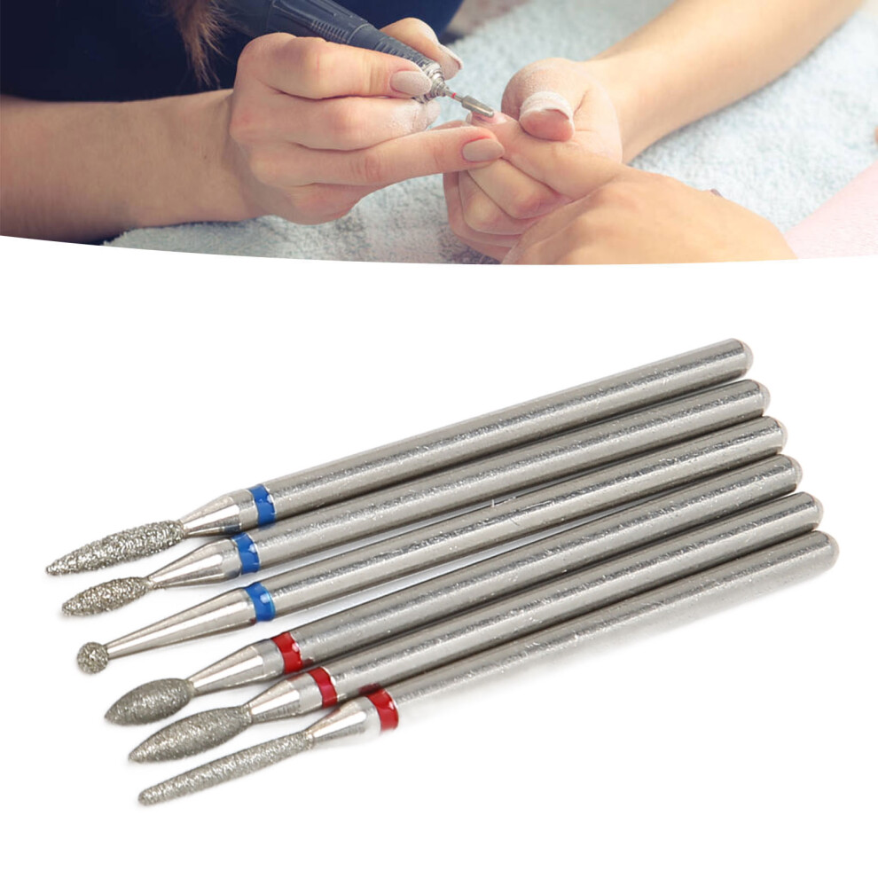 6pcs Cuticle Remover Bit Cuticle Removal Manicure Portable Nail Drill Bit For Nail Art Pedicure