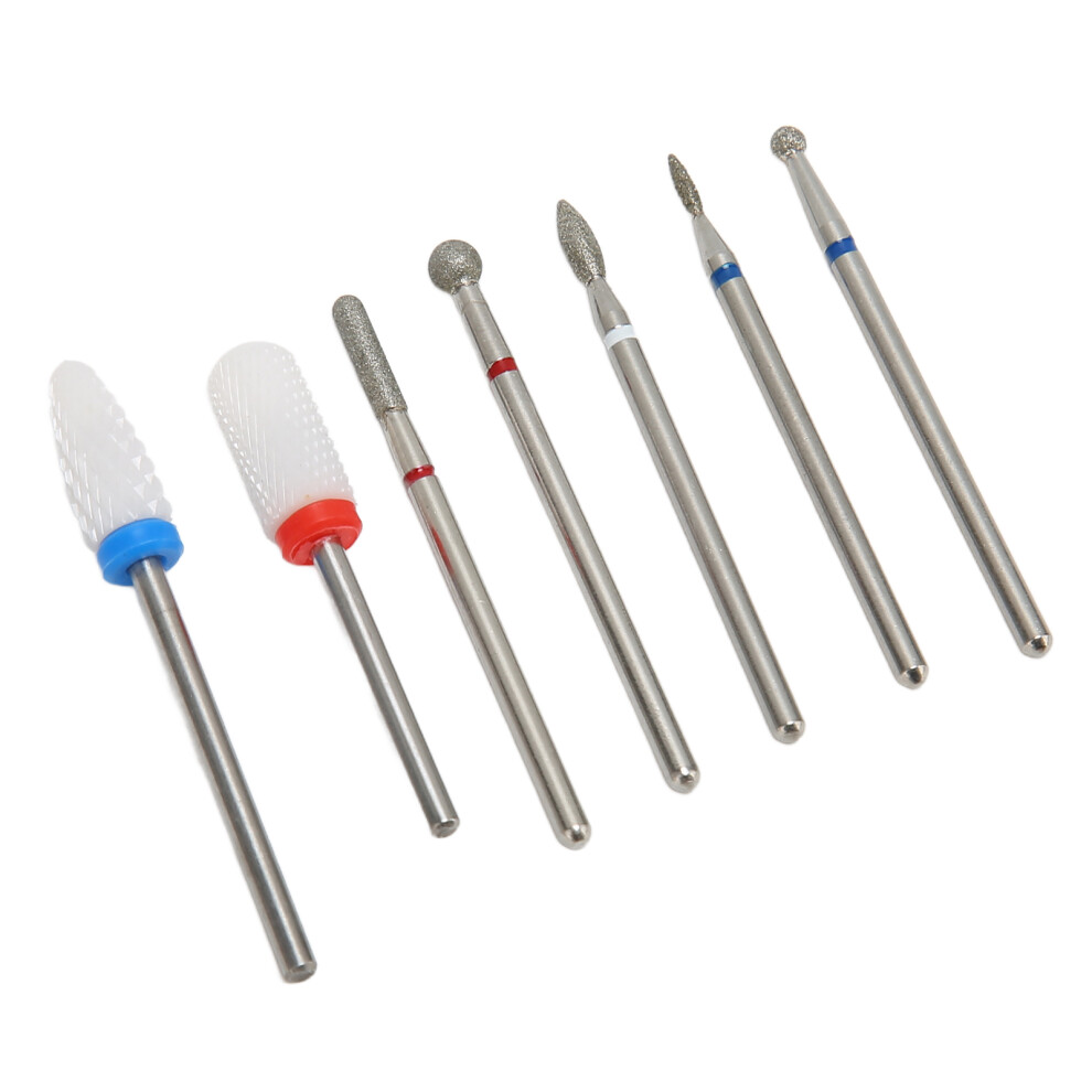 7Pcs Nail Drill Bits Set Tungsten Ceramic Manicure Pedicure Left Right Handed Acrylic Gel Cuticle Remover Nail Bits 4671317964918