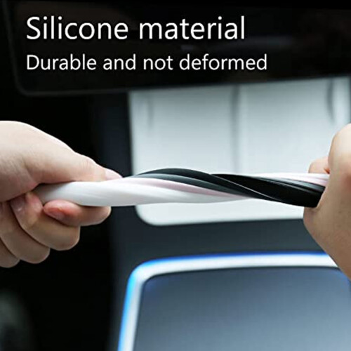 Navigation Screen Protector Frame Silicon Central Control Screen Protective Trim Cover Replacement for Tesla 3 Y Black 2