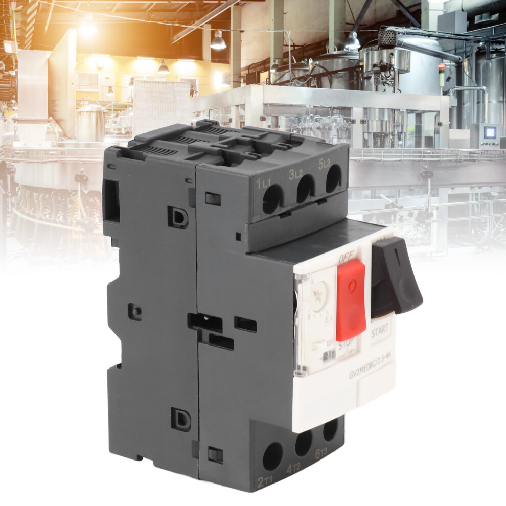 Electric Circuit Breaker Motor Start Stop Protection Switch 35Mm Guide Rail Mounting 2.5Â4A 6951317965350