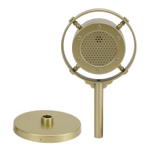 Retro-Mikrofon Bühnen-Requisite Fake Kunststoffmodell Gold für Fotografie 10cm