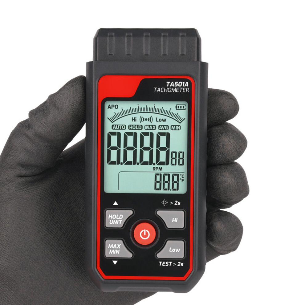 Digital Tachometer Non Contact Digital Display Photoelectric Tachometer 2.5Rpm To 999999Rpm Black 9361317965293