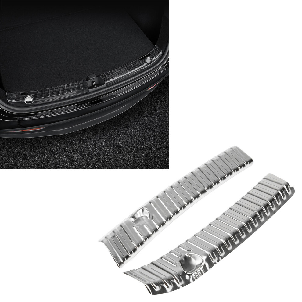 2Pcs Rear Bumper Guard Split Design Stainless Steel Trunk Sill Protector Replacement For Tesla Model Y 2021Â2023 Silver 7691317966641