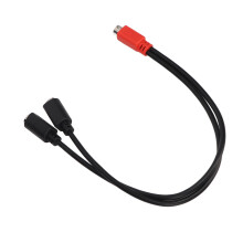 MINI DIN 6 Pin Male to 2 MINI DIN 6 Pin Female Cable Red Black Head MINI DIN 6 Pin Y Splitter Cable 1.0ft