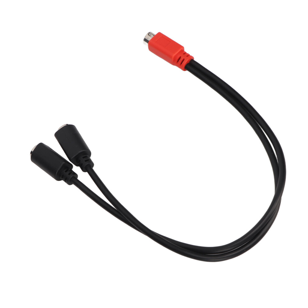 Mini Din 6 Pin Male To 2 Mini Din 6 Pin Female Cable Head Mini Din 6 Pin Y Splitter Cable 1.0Ft Red/Black 3601317967177