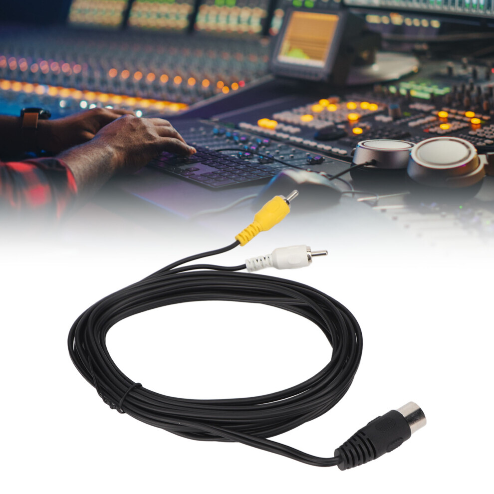 Din 8Pin To 2Rca Cable Professional Din 8Pin Male To 2Rca Male Converter Cable For Old Sound Equipment 9.8Ft 6951317967200