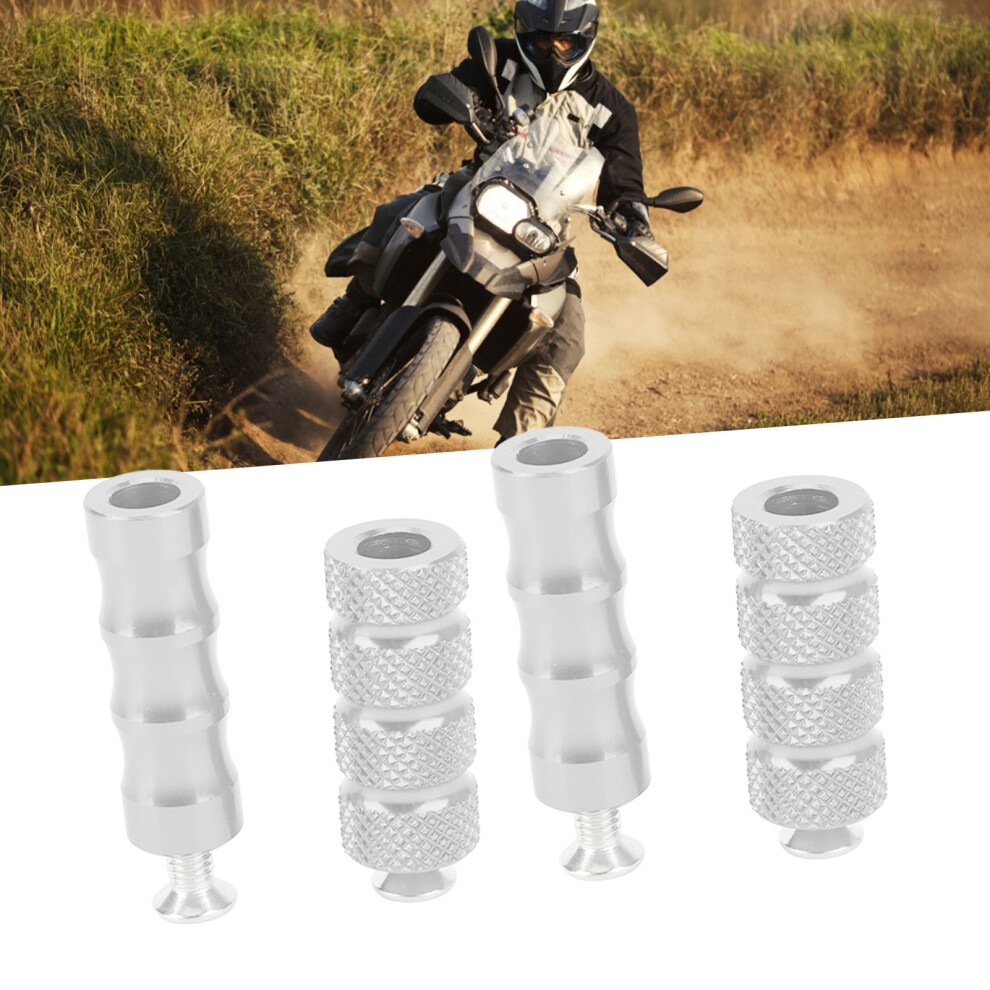 2 Pair Motorcycle Brake Foot Peg Cnc Process Plating Precise Fit For M6 6Mm Mounting Bolts Motorbike Silver 6941317968291