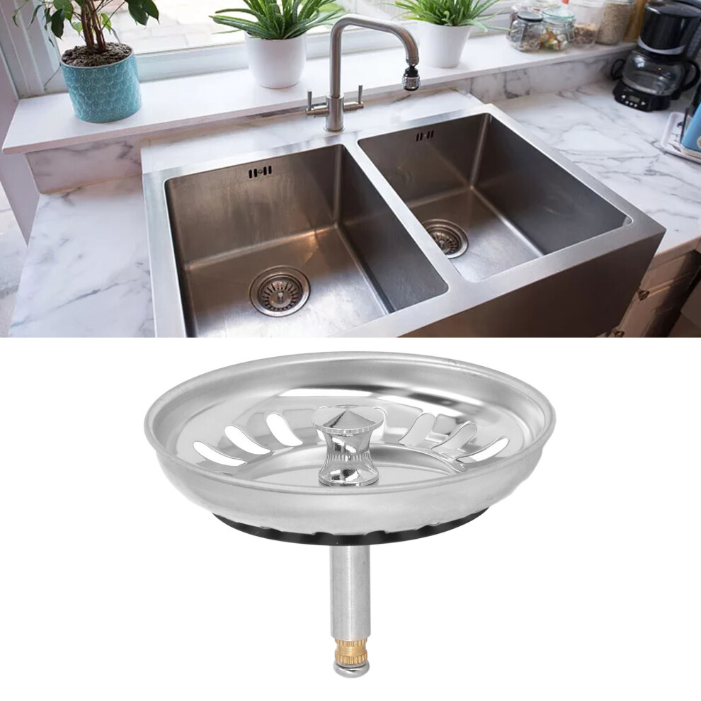 Kitchen Sink Strainer Basket Stainless Steel Sink Strainer Bottom Stopper Combo For Standard Drains 79Mm Od 4901317969010