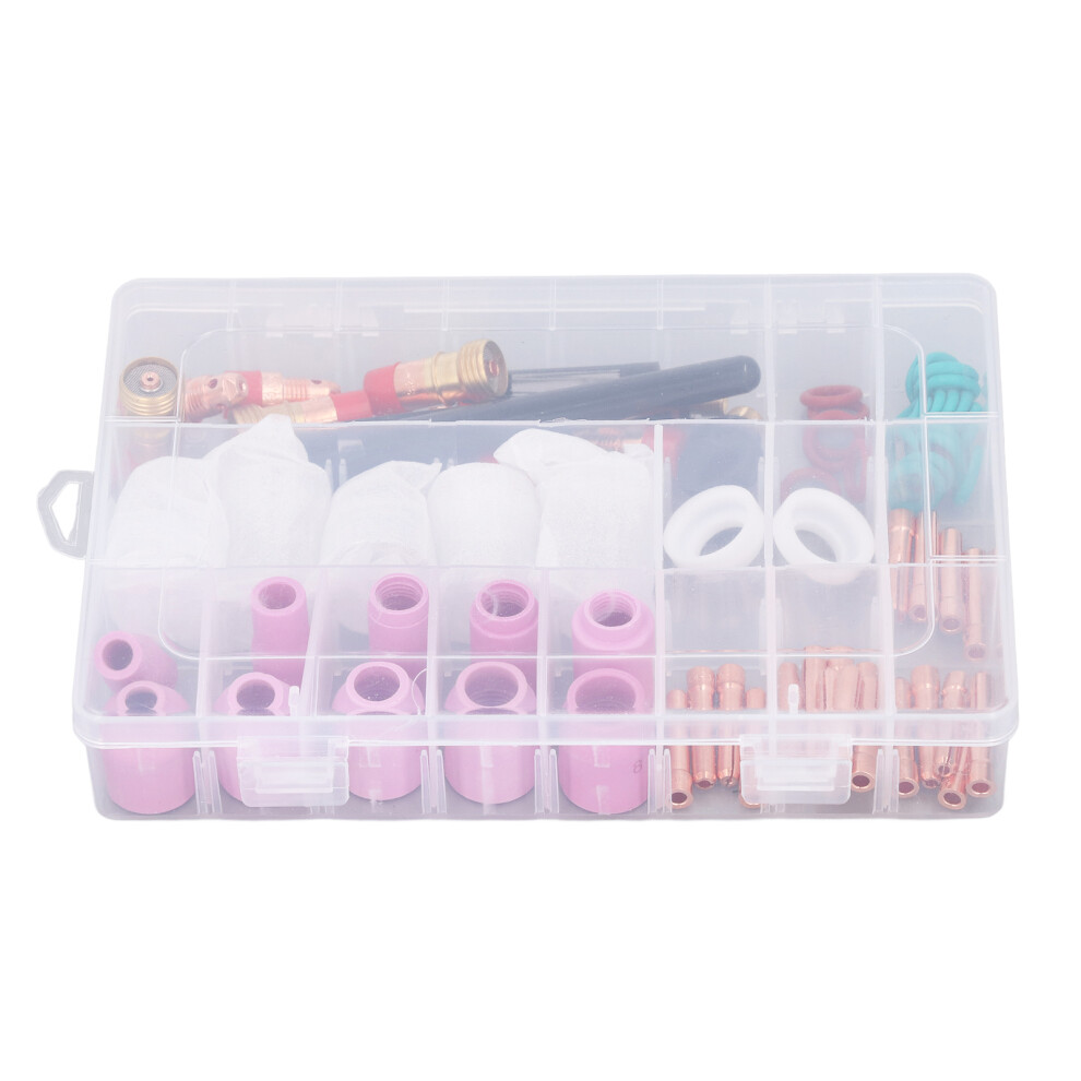 68Pcs Tig Welding Accessory Set Glass Cup Connector Electrode Coil Ptfe Front Cover For Wp 17 18 26 7611317969275
