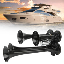 4 Trumpets Air Compressor Horn 150DB 12V Super Loud Universal Fit for Cars Trucks Boats Trains
