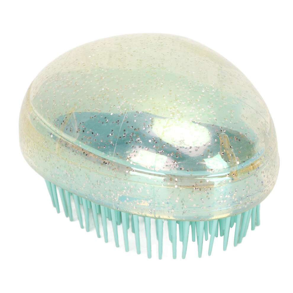 Egg Shape Hair Brush Wet and Dry Use Portable Scalp Massage Detangling Hair Brush Comb for Home Salon