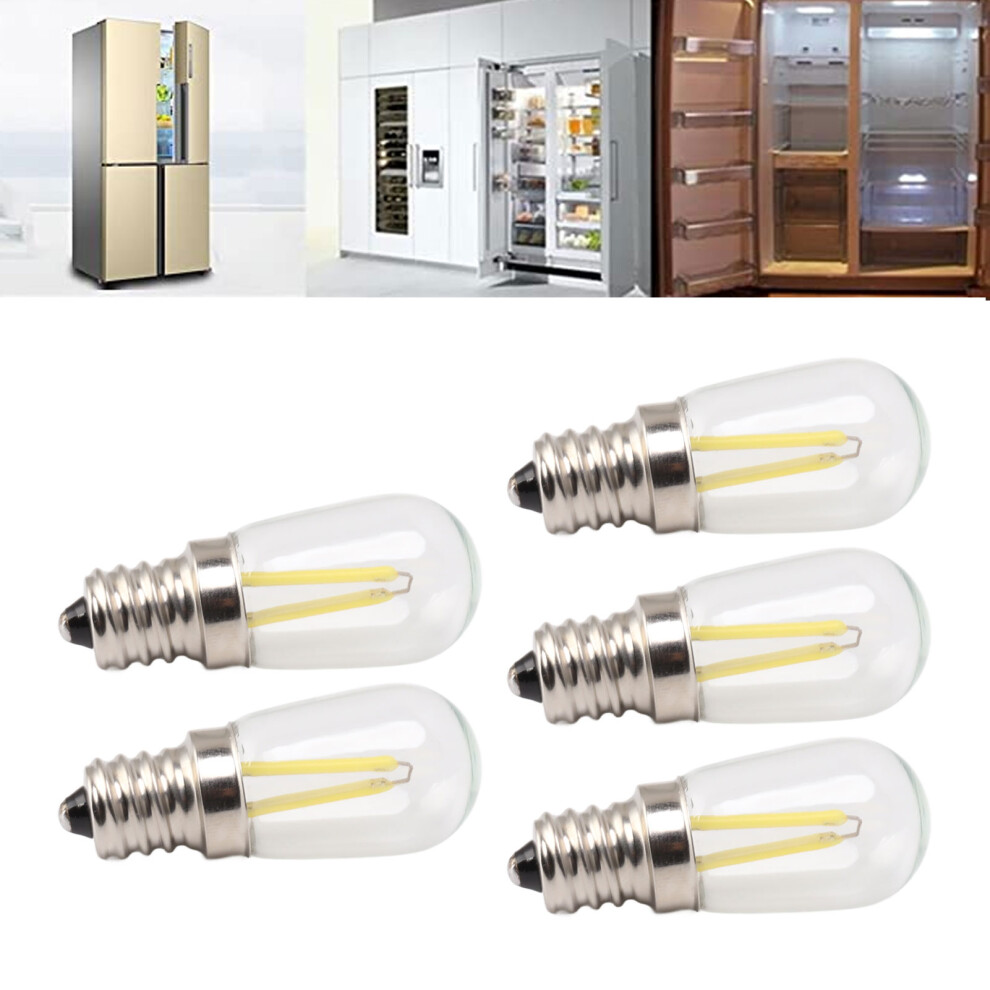 5Pcs Refrigerator Lamp Bulb Low Heat Low Power Consumption E12 LED Fridge Light Bulb