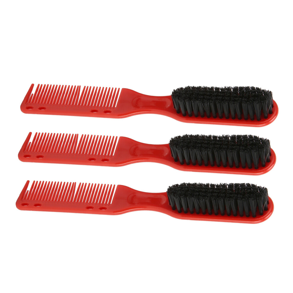 Unisex 3Pcs Double Headed Men's Styling Hair Beard Brush Comb Multifunctional Double End Haircut Styling Brush