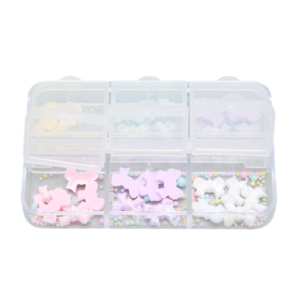 Bow Tie Nail Decorations Resin Colorful Cute Exquisite 3D Bow Nail Art Decorations for DIY