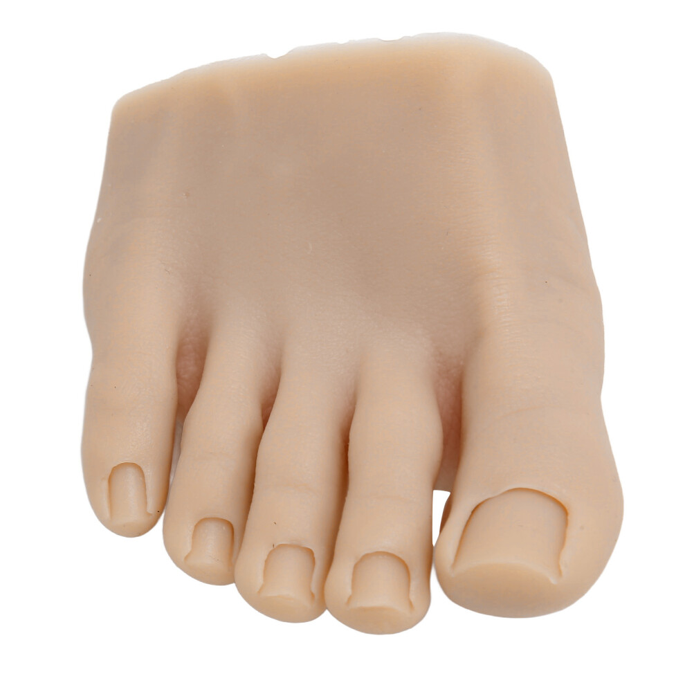 Nail Art Training Fake Half Foot Model Dark Skin Color Reusable Tattoo Practice Silicone Foot Model Right