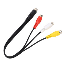 Mini DIN 7P zu 3 RCA Video Adapterkabel 0,3 m PVC