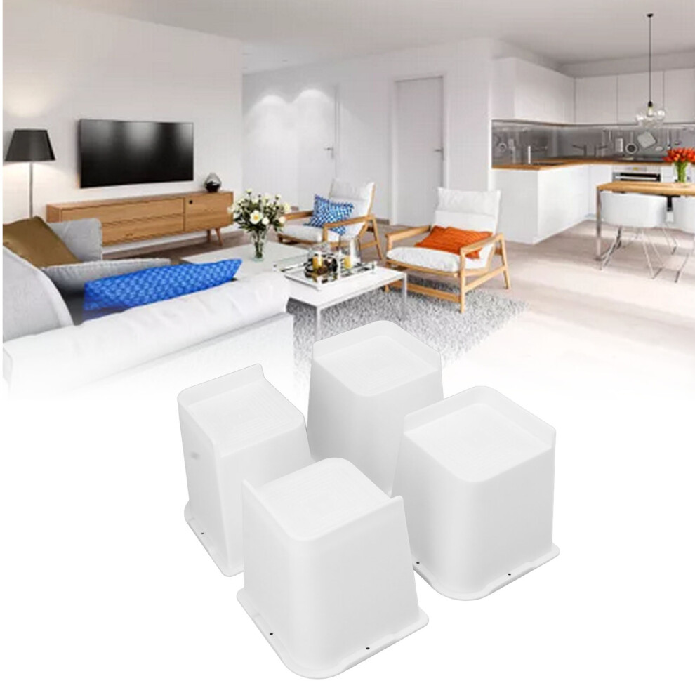 4 Pcs Furniture Risers 6 Inch Raise Trapezoid L Shape Top Anti Slip Bed Sofa Risers Furniture Leg Extender 9441317980332