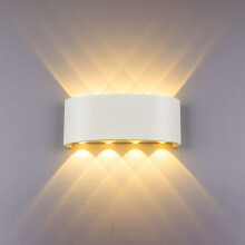 Led Modern Wandleuchte Außen Innen 8W Warmweiß Wandlampe Licht Up Down Leuchten Aluminium Wandlicht E Außenleuchte Wand Wandbeleuchtung Warmweiß