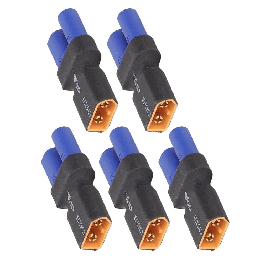 5Pcs Ec5 To Xt60 Adapter Rubber Plastic Copper Sturdy Accurate High Safety Ec5 To Male Adapter For Rc Car Aircraft Boat 7891317984151