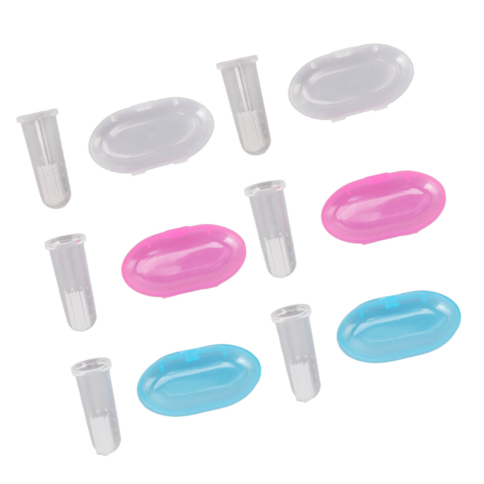 6PCS Infant Finger Toothbrush Safe and Gentle Silicone Baby Toothbrush Set for Early Oral Hygiene Training