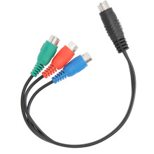 S Video 7 Pin Male to 3RCA Female Cable High Accuracy 7 Pin to AV Cable Sound Adapter Cable 0.9ft