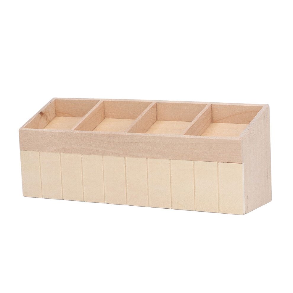 1:12 Scale Dollhouse Fruit Stand Miniature Display DIY Coloring 4 Grids Birch Wood Dollhouse Fruit Vegetable Shelf