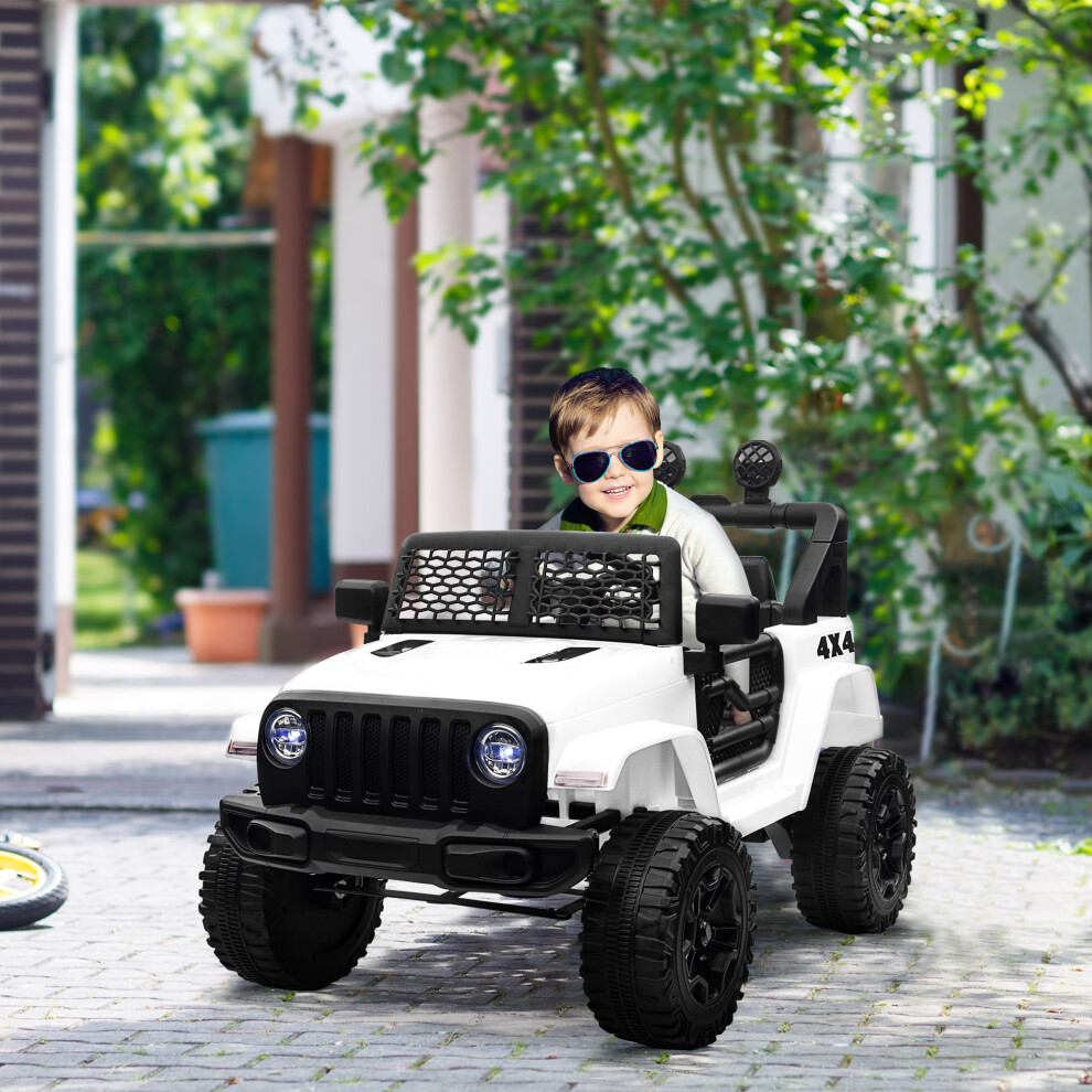 Bobobiy White 12V Kids Electric Ride On Car Truck Toy Suv With Remote Control For 3-6 Yrs - Image 4