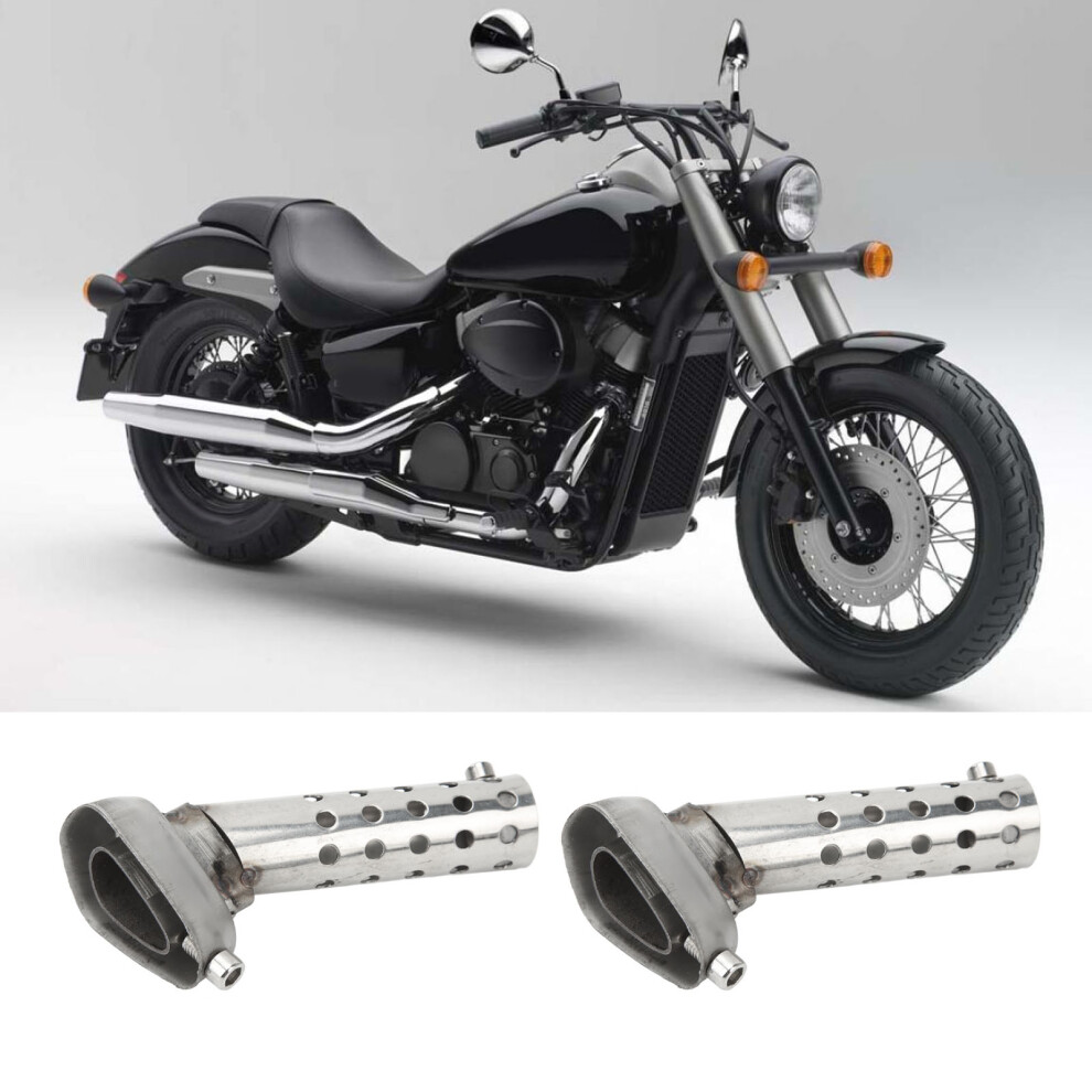 2 Pcs Motorcycle Exhaust Pipe Baffle Muffler 22Mm Inlet 25Mm Outlet Galvanized Iron Hexagonal Insert Silencer For Atv Scooter 8721317992711