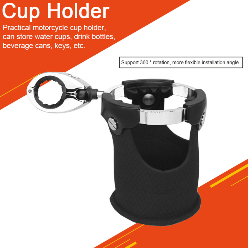 Motorcycle Cup Holder Beverage Drink Can Handlebar Mount 360 Rotation Universal Water Bottle Holder for Motorcycle ATV UTV Kayak Marine Bo