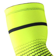 One Pair Sports Sleeve Lightweight Breathable Unisex Ice Silk Compression Arm Sleeve for Cycling Sun Protection Fluorescent Green M