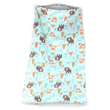 Breastfeed Apron Cover Breathable Baby Nursing Privacy Coverage Blanket with Elastic Shoulder Straps Blue