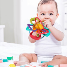 Baby Teething Toy Food Grade Safe Colorful Gum Massage Infant Grip Teether Rattle