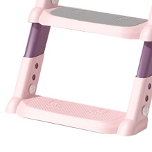 Kids Potty Training Toilet Folding Step Stool Prevent Slipping Soft Silicone PU Baby Toilet Potty Seat Pink Purple