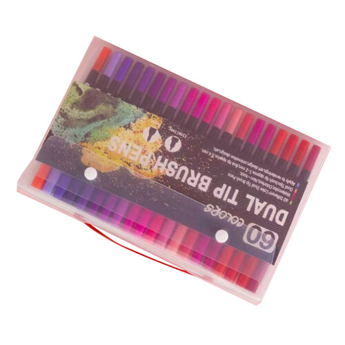 60 Stück doppelseitige Graffiti-Marker Wasserbasierte Tinte Verschiedene Farben 2