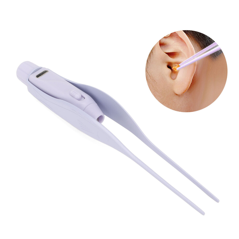 Light Ear Cleaning Tweezers Usb Charging Rounded Head Anti Slip Earwax Removal Cleaning Tool With For Kids