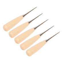Wooden Handle Awl Punch Stainless Steel Awl Leather Scratch Awl for DIY Sewing Leather Punch Book Binding