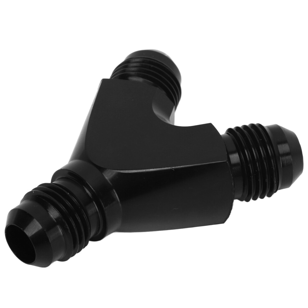 Coupler Union Fitting Splitter Anodized Coating Leak Proof Y Adapter Universal For Fuel Hose 6An Black 8741318013352