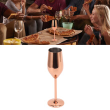 Champagne Flutes Stainless Steel Copper Plating Dishwasher Safe Champagne Glasses for Party Home