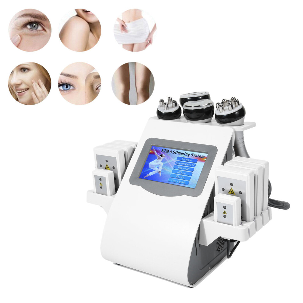 6-in-1 RF 40K Vacuum Cavitation Machine for Total Body Slimming, Fat Removal & Skin Tightening (100-240V UK Plug)