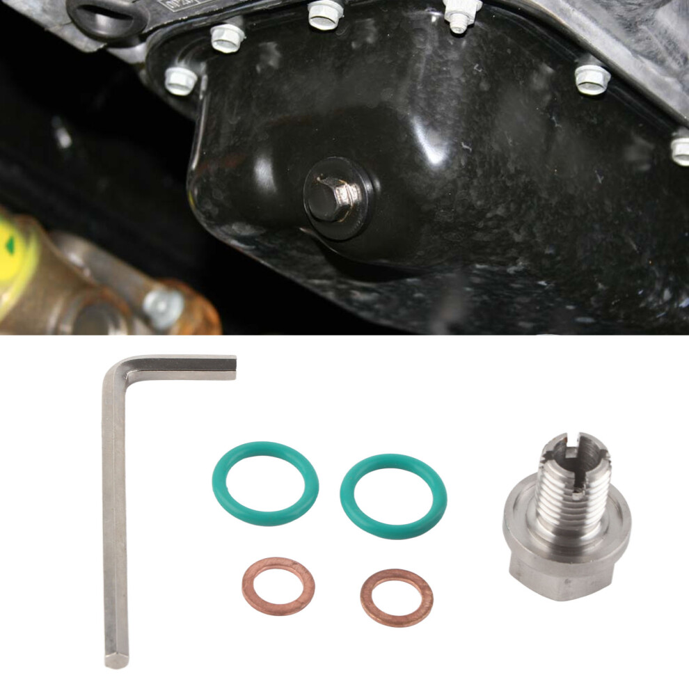 Oversize Piggyback Drain Plug Stainless Steel Self Tapping Oil Pan Thread Repair Kits With Hex Wrench O Ring Gasket M12.1-1.5X15mm 3661318019220