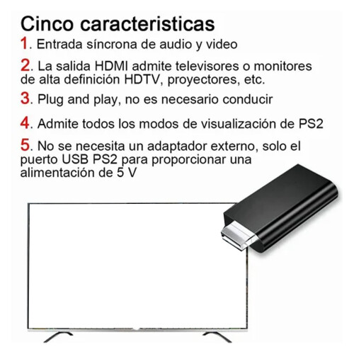 HD Multimedia Interface Converter Adapter for PS2 HD 480I 2