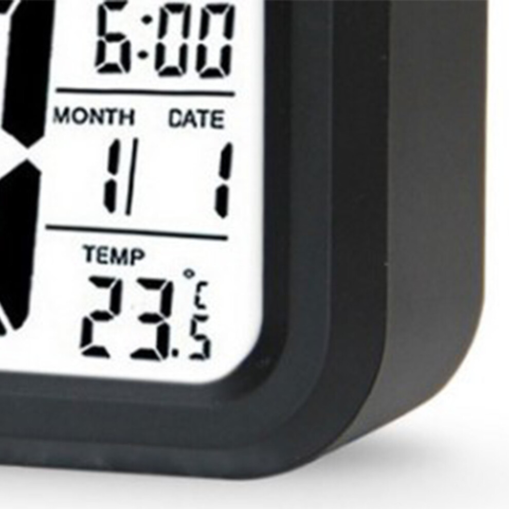 Electronic Alarm Clock Rechargeable Luminous Smart Led Digital Alarm Clock Students Children Innovative Gifts Battery English Black