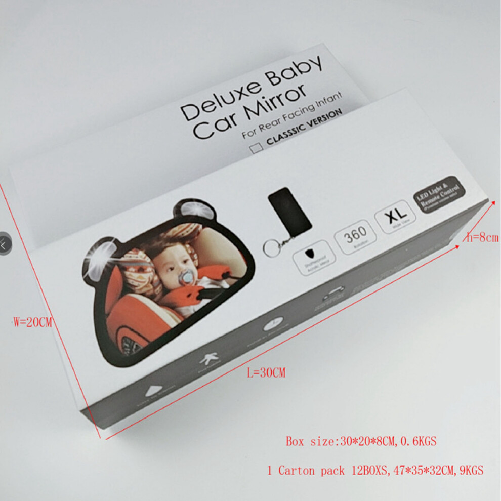 Baby View Mirror Rear Facing Shockproof Wide Clear View Child Observation Mirror for Child Safety Car Seat