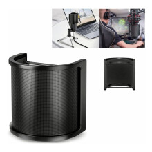 Mic-Pop-Filter 8x8cm, 3-schichtiger U-Form Windschutz fürs Recording & Singen