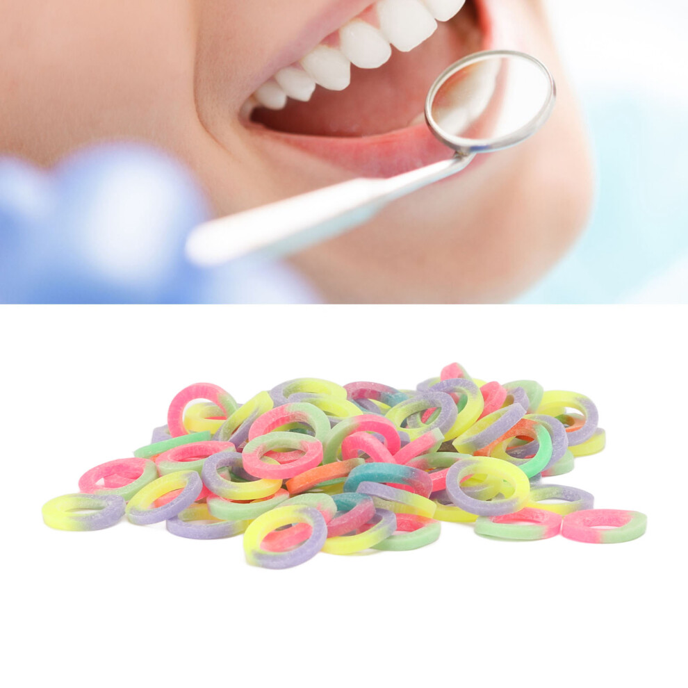 500pcs Dental Orthodontic Rubber Bands Lightweight 4.7mm 3.5 Oz Traction Elastic Bands Color Mixed