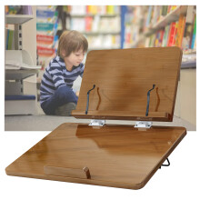 Book Stand Multifunctional Wooden Desktop Reading Book Stand Holder for Students Children Dark Brown